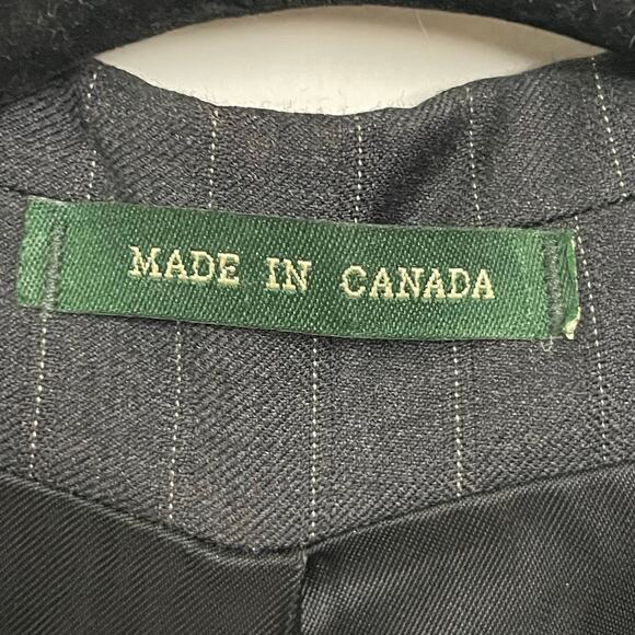 Lauren Ralph Lauren 44R green tag blazer 100% wool black gray stripe classic - Picture 11 of 11